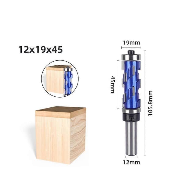 Frese 12mm 45mm Flush End Solid Carbide Spiral Dobbel Overfres for Tre
