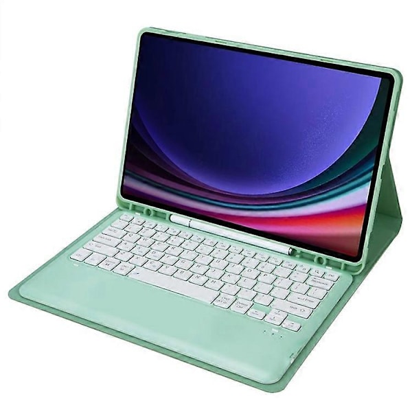 A810B Yhteensopiva Samsung Galaxy Tab S9 FE+ 12.4\" X610 / X616 Irrotettava Bluetooth-näppäimistökotelo Kynäpaikka Tablettikotelo LightGreen
