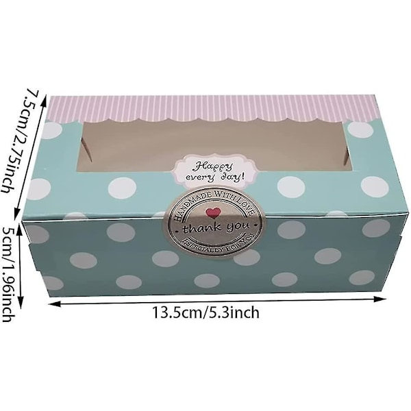 20 st Kakboxar i papper med hålrum för kakor, muffins, bakverk, presentförpackning