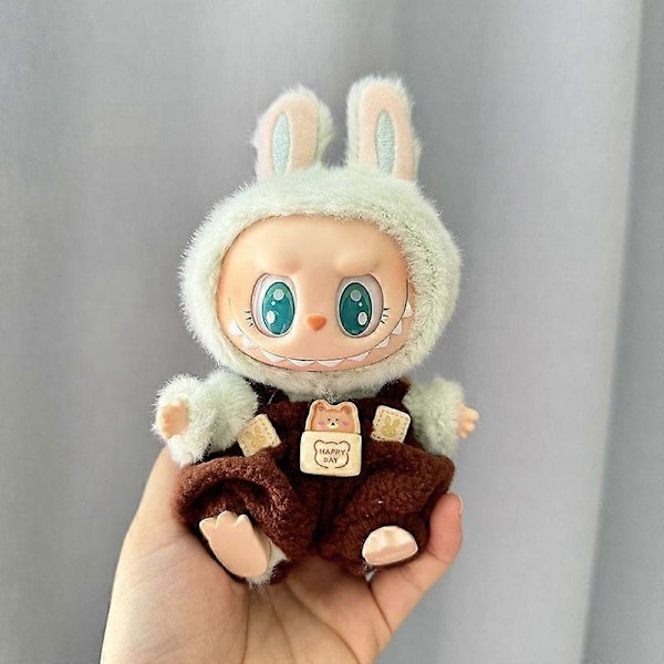 17cm Mini Plyschdockas Kläder Outfit Tillbehör För Korea Kpop Exo Labubu I II Idol Dockor Sittande Party Overaller Kläder Gåva 2