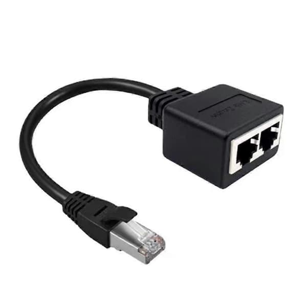 Ethernet-splitter RJ45 1 hann til 2 hunn LAN Ethernet-kabel Splitterkabler