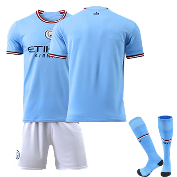 22-23 Manchester City hemma fotbollsdräkt för vuxna barn med strumpor utan nummer no number 20