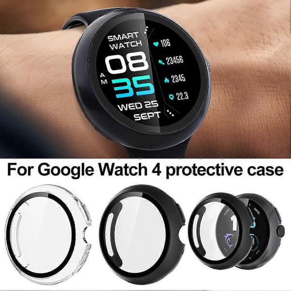 Google Pixel Watch 4 -kotelo - PC + karkaistu lasisuoja - 41mm 45mm black 41mm