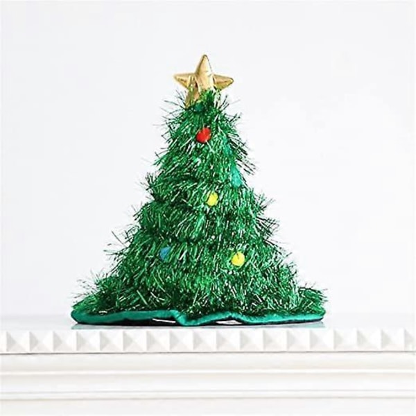 Julglitterhatt med LED-lampor Julgransformade färgglada tofsar Julhatt