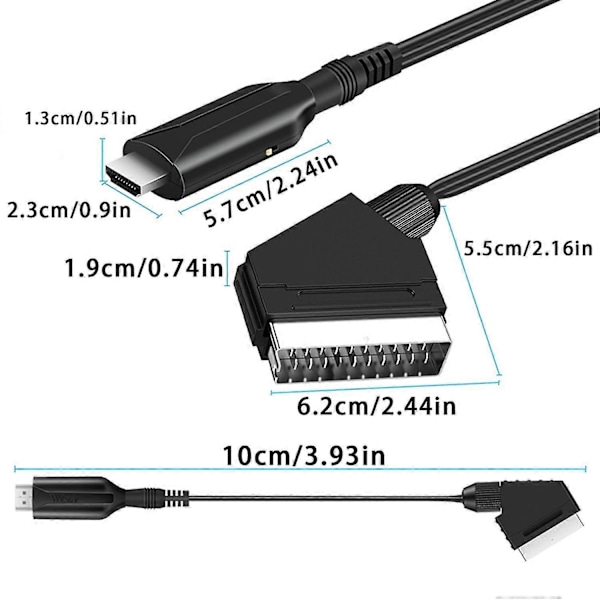 HD Multimedia Interface - SCART -kaapeli, kannettava High Definition Multimedia Interface - SCART -muunnin