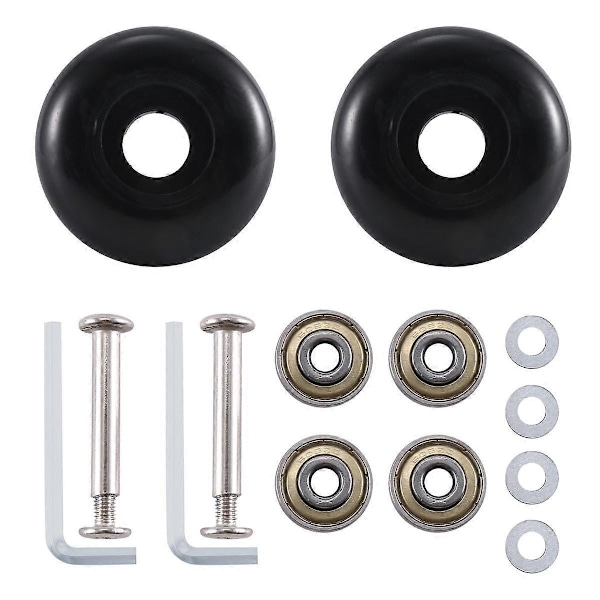 50 X 22 Mm Sæt Af 2 Kuffert Hjul Udskiftning, PU Drejelige Hjul Kulstofstål Leje