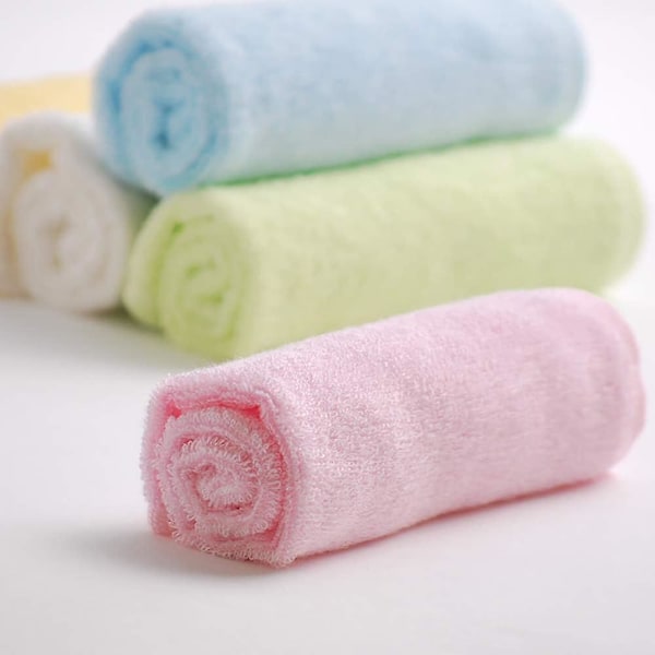 5-pak Bambus Vaskeklude Baby Vaskeklude Håndklædesæt til Badeværelse-Hotel-Spa-Køkken Multi-Purpose Ansigtshåndklæder Fingerspidshåndklæder & Vaskeklude 25x25cm