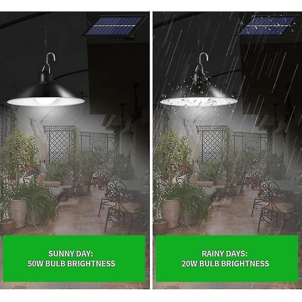 Solcellsdriven Hänglampa Inomhus Ip65 Vattentät Lampa För Korridor Utomhus Skjul Lada Lusthus Warm light Single head