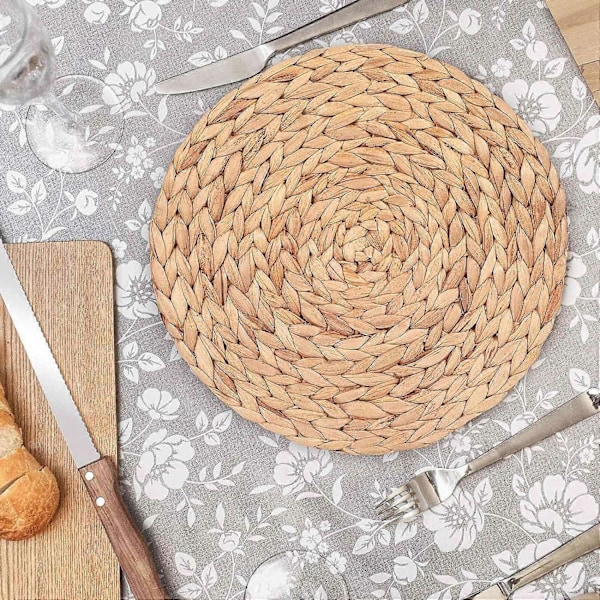 6 st RUNDA Vattenhyacint PLACEMATS 30cm (12 tum) Kvalitetsvävda Bordstabletter i Flätverk