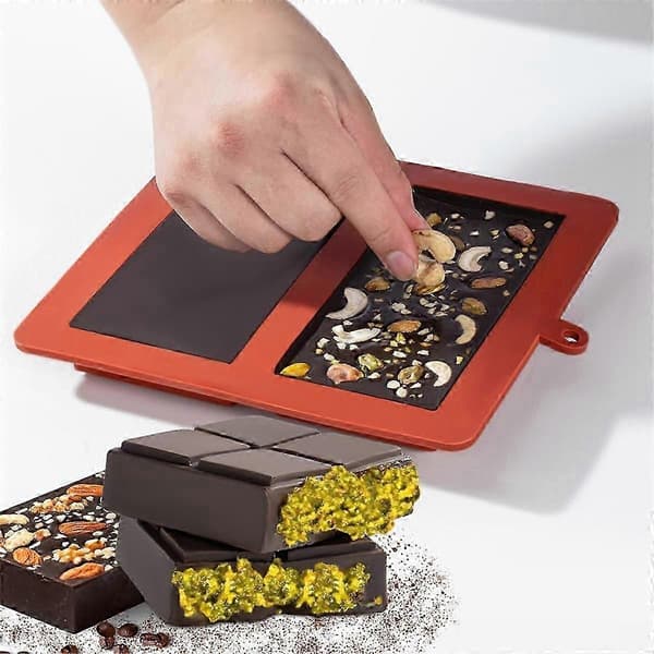 Stor Tyk Silikone Chokoladebar Rektangulær Fødevaregodkendt Silikone Bageform DIY Køkken