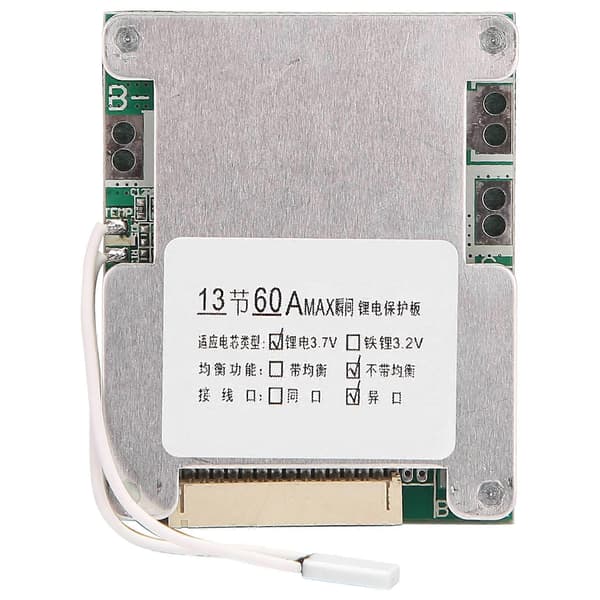13S 48V 60A Batteriskyddskort Li-Ion Cell Batteri BMS PCB Equalizer Board