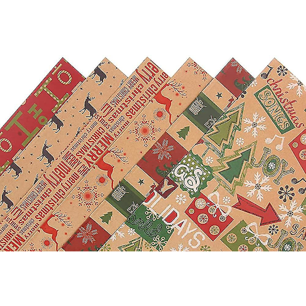 Juleindpakningspapir Genbrugt Vintage Gaveindpakningspapir 50 x 70 cm