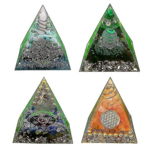 Pyramide Krystallstein Energi Generator Healing Naturlig Krystall Reiki Chakra 6-24