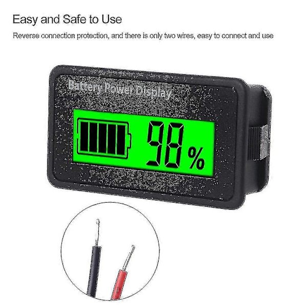 12v 24v 48v Batterikapacitetsindikator Golfvogn Spændingsmåler Med LCD-display