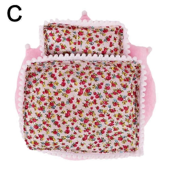 17cm Mini Labubu Dukke Tilbehørssett Inkludert Sengedyne og Pute 3 Deler per Sett C