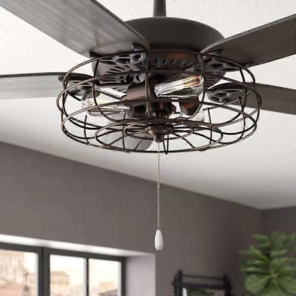 6 stk. Loftventilator Træk Kæder Træ Vedhæng Træk Kæde Forlængelse til Loftslampe Ventilator Kæde