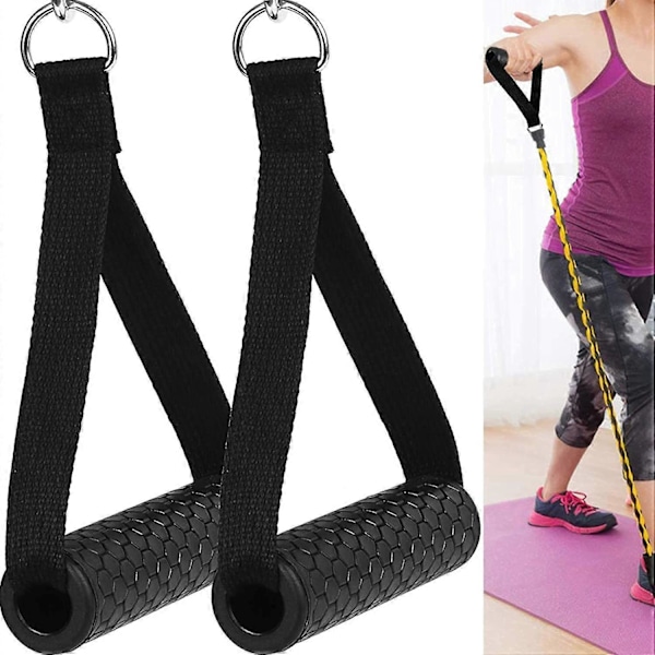 Repdrag Fitnessgrepp 2 Delar Silikongrepp Med Solid Abs-kärna Repgrepp Dragmotståndsband Tillbehör Ersättning Träning Svart Push Grip F