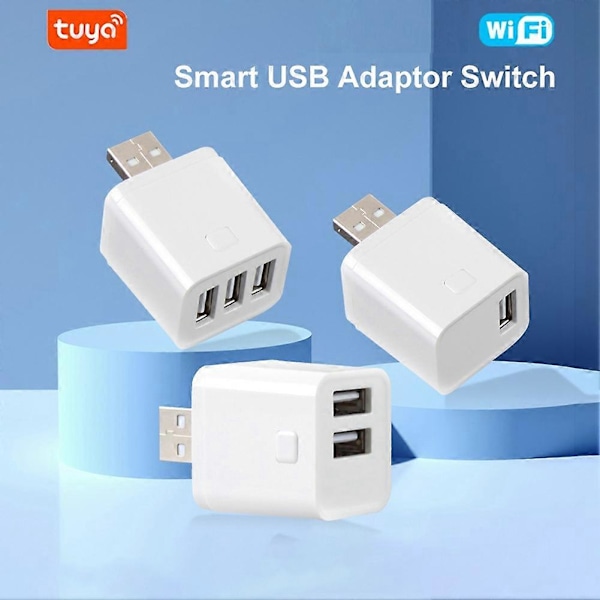 Tuya Smart WiFi USB Adapter Switch 5V Mini USB Strömadapter Smart Life Kontroll för Alexa Yandex 1U
