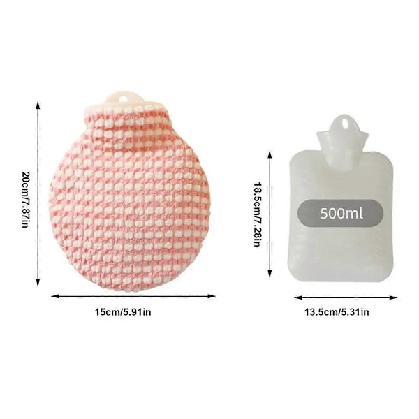 Varmtvannsflaske for vinteren 500ml Varmtvannsflaske Vinter Varmtvannspose Multifunksjonell Sengvarmer