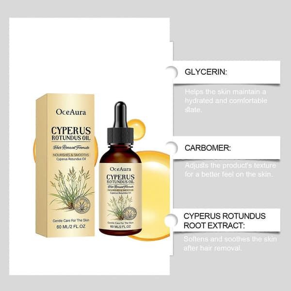 Cyperus Rotundus Olja, Skonsam Hudvårdande Olja (60ml) 1PCS