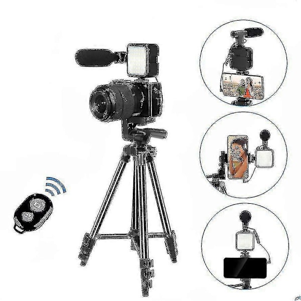 Vlog-kamera puhelin Vlog Video Kit #1 korkeussäädettävällä jalustalla