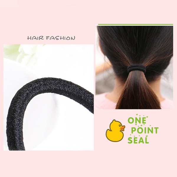 100 st Svart elastiskt hårband Tjej Kvinnor Mode Hår Accessoare Hår Scrunchie