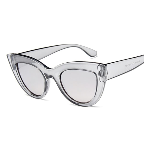 Cat Eye Mode Solglasögon Dam Retro Lyxiga Svarta Glasögon Solglasögon Dam UV405 Glasögonskärmar Gray Style6