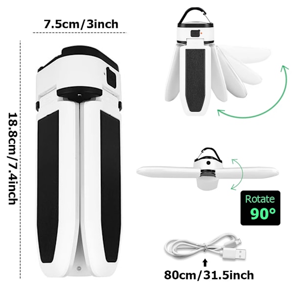 Solar Nødtransportabel Lampe Foldbar Campinglanterne Solar or USB Charge