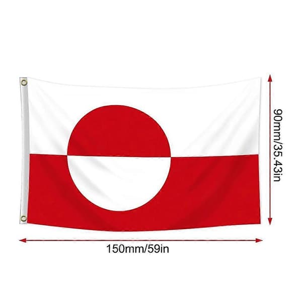 3x5ft Dobbeltsidet Grønlandsflag, Grønlandsflag til hus 90x150cm 2pcs