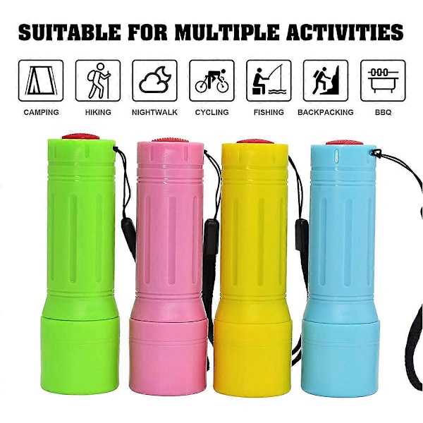 12 Mini LED-ficklampor för utomhuscamping och nödsituationer