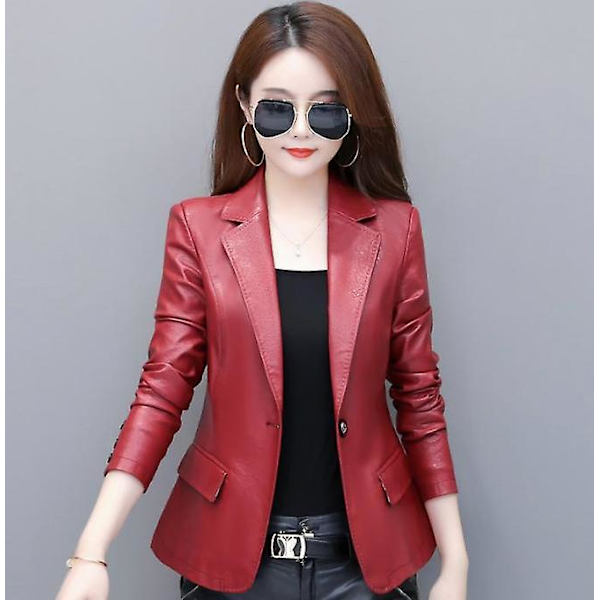 Dame Skinnjakke Motorsykkel Skinnjakke Dame Skinndress Damejakke Blazer wine red M