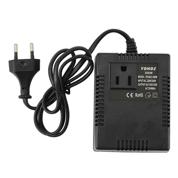 300W Spenningsomformer 220V Til 110V Transformator Spenningsomformer Reiseadapter EU Plugg