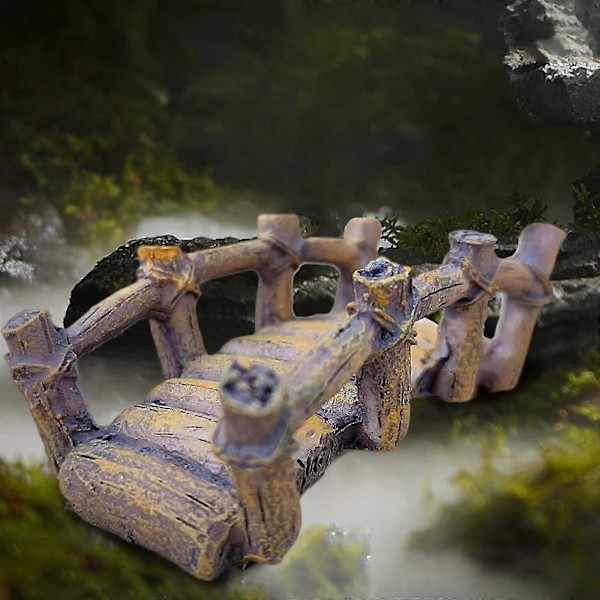 Mini Kunstig Bro Ornament til Akvarium, Fisketank, Potteplanter & Moslandskabsdekoration