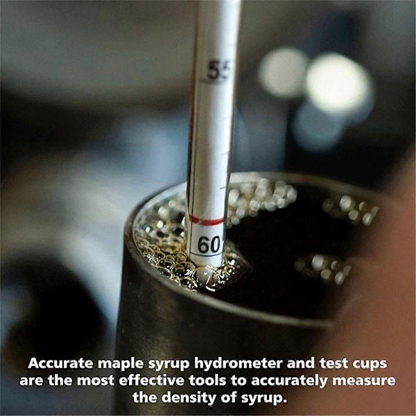 Lønnesirup Hydrometer Kit - Lønnesirup Tetthetsmåler Kit, Baume og Skala, Rustfritt Stål Lønnesirup Kit
