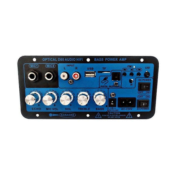D60 50W Subwoofer Effektforstærkerkort med Optisk Lyd 12V24V220V Bluetooth Lydforstærker Boa