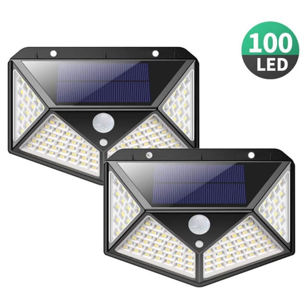 100 LED aurinkovalot, IP65 vedenpitävä ulkokäyttöön - 2 kpl