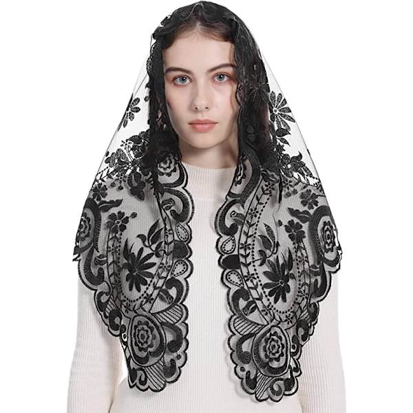 Spansk Stil Blonde Mantilla Dame Hodeplagg Katolsk Slør Bryllupsslør 1