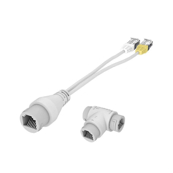 2-i-1 POE Kamera Forenklet Kabel Konnektor Splitter Kabel Konnektor Tre-vejs RJ45 Hoved POE Kamera
