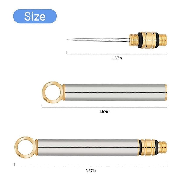 3 stk. Bærbare Titanium Tandstikkere, Metal Tandstikker med Beskyttende Holder, Mini Rustfrit Stål Too