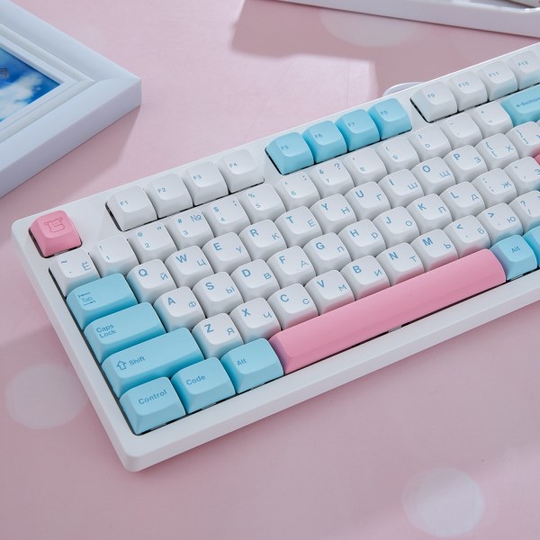 Gamer Mekanisk Tastatur Russisk LED Baggrundsbelyst 96 Taster Kablet Knap Bærbar Mekanisk Tastatur til Laptop Computer PC Gamer White English
