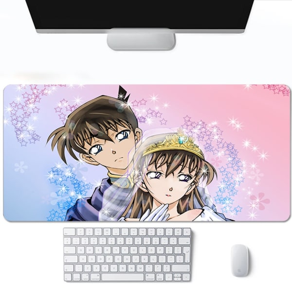 Anime Detektiv Conan Spelmatta Tillbehör Gamer Full Gummi Musmatta Matta 2mm Tjock Tangentbord Skrivbordsunderlägg A14 250x290x2mm