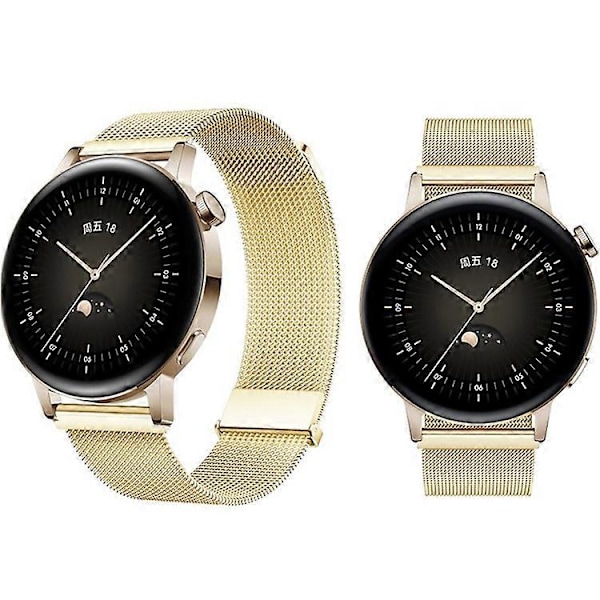 Yhteensopiva Huawei Watch GT 3 42mm / Samsung Galaxy Watch3 41mm 20mm magneettisen rannekkeen korvaavan rannekkeen kanssa Gold