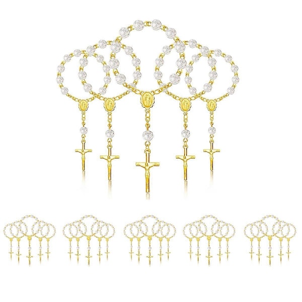 30 stk. Dåpsrosenkrans Akryl Rosenkransperler Mini Rosenkranser med for Første Kommunions Dåpsfest