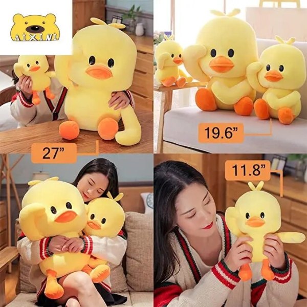 Stor størrelse Fluffy Duck Plysj Leker Sovepute Søt Dyr Utstoppet Svane Gås Plysj Dukker Gulvmatte Barn Jenter Bursdagsgave classic yellow 50cm