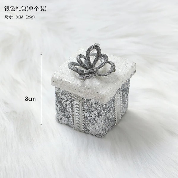 Champagne Julgransdekorationer Bollar Julgranskulor Julfest Hängande Kulor Ornament Juldekorationer för Hemmet Nyårsgåva Silver 8cm