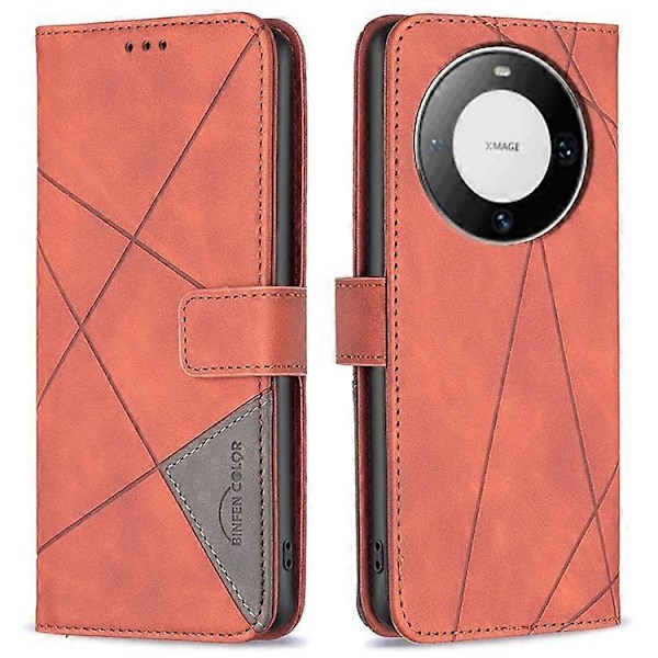 BINFEN COLOR BF05 Kompatibel med Huawei Mate 60 Pro / Mate 60 Pro+ Wallet Præget Læder Telefon Cover Stativ Brown