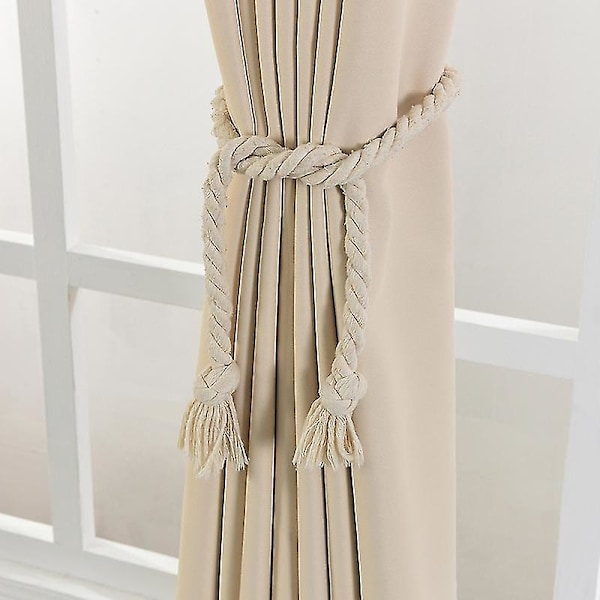 2 stk. Håndlavede Hamp Reb Gardiner Draperinger Tieback Holdback Holder Line Tilbehør Q