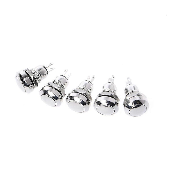 5 kpl 8 mm metallinen hetkellinen 1NO 2-nastainen mini painonappikytkin 3A/250V AC