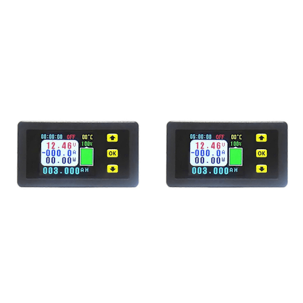 2X VA7510S Jännite- ja virtamittari, 100A 6-75V/0V-120V DC Ampeerimittari Volttimittari Monitorin ulostulon akku