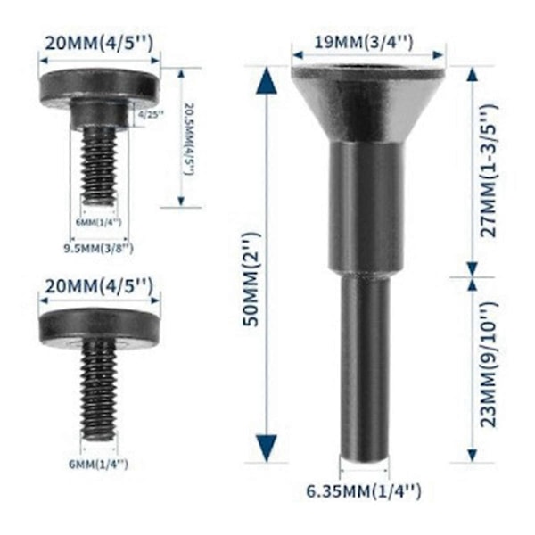 Monteringsdorn för kapskivor, 6 mm, 10 mm hål skärskiva, slipskiva sågblad för slipmaskin